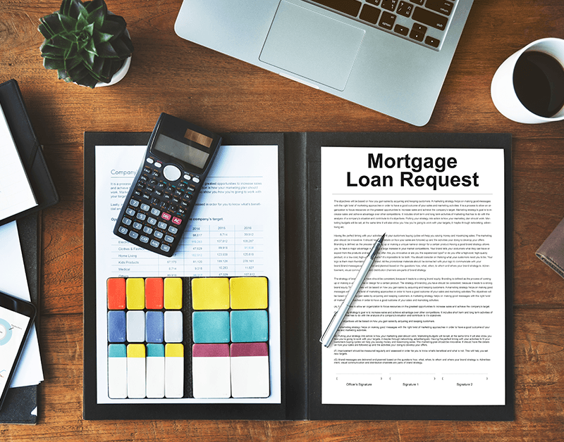 home loan documentation and a calculator