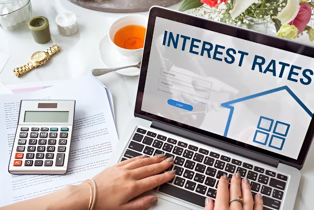 Mortgage rates concept with charts