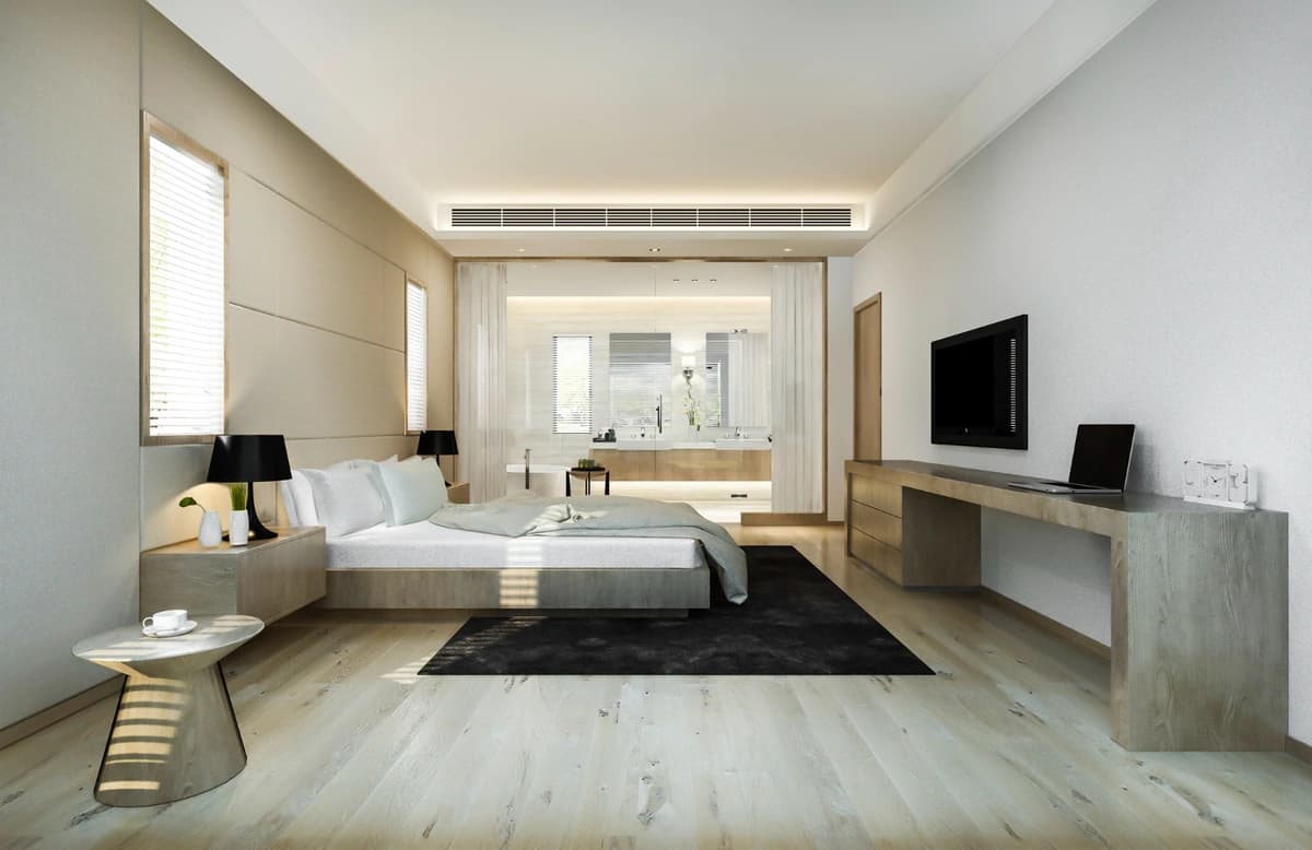 Spacious modern condominium bedroom suite