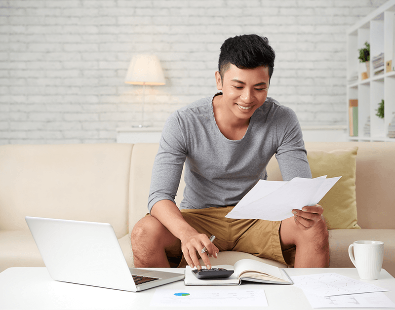 a person calculating their mortgage