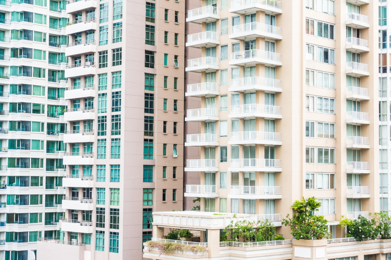 Residential blocks with greenery